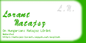 lorant matajsz business card