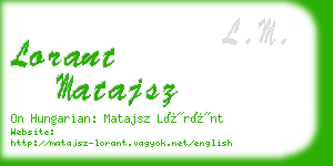 lorant matajsz business card